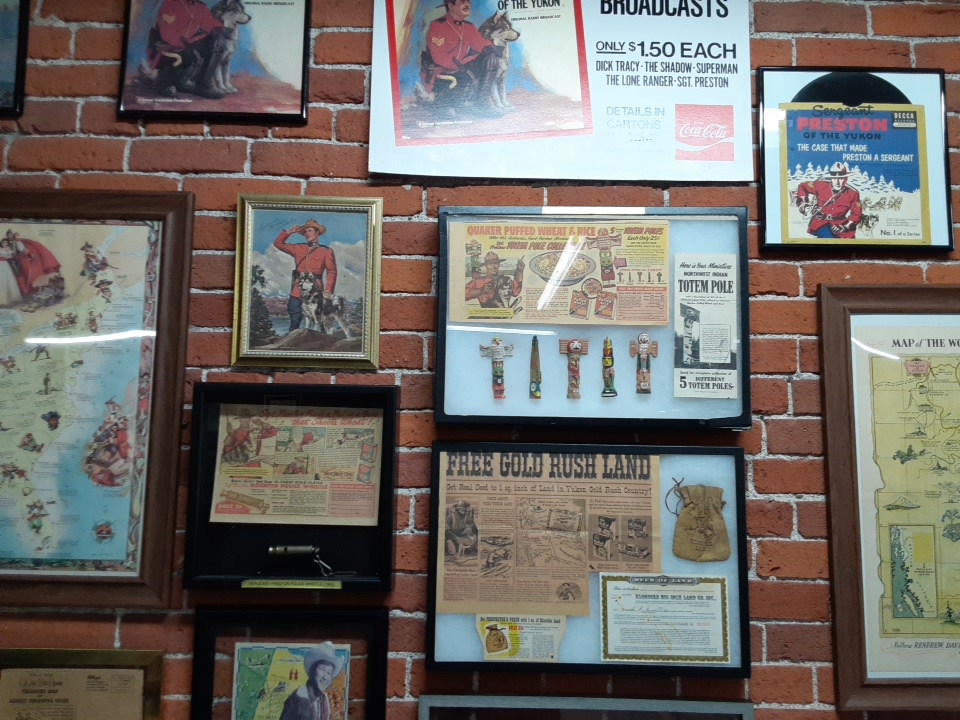 A display case at the Radio Days Theater of the Mind Museum