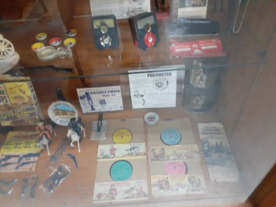 A display case at the Radio Days Theater of the Mind Museum