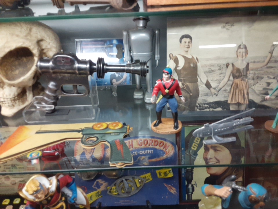 A display case at the Radio Days Theater of the Mind Museum